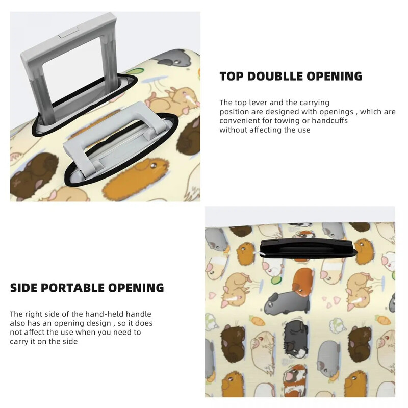 Pielāgotas modes jūrascūciņu parādes bagāžas pārsegs Modes dzīvnieku čemodānu aizsargapvalki uzvalks 18-32 collām