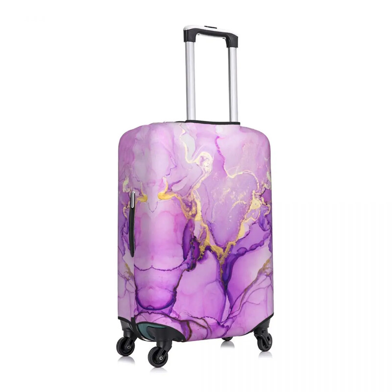 Personalizat de lux violet textura abstractă marmură model husă pentru bagaje drăguț valiză protectoare acoperă costum pentru 18-32 inch