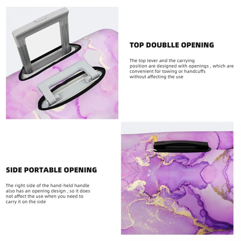 Personalizat de lux violet textura abstractă marmură model husă pentru bagaje drăguț valiză protectoare acoperă costum pentru 18-32 inch