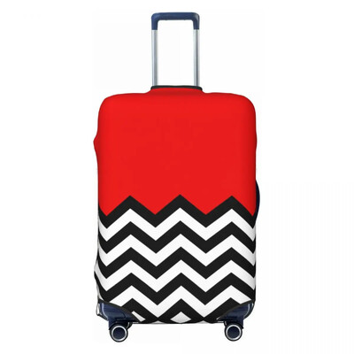 Egyedi vicces Modern Twin Peaks geometrikus cikcakk csomagvédő védő, mosható bohém utazási bőröndhuzatok