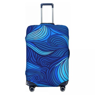 Japāņu viļņu čemodāna vāks Gold Seigaiha biznesa brīvdienām noderīgs bagāžas piederumu aizsargs