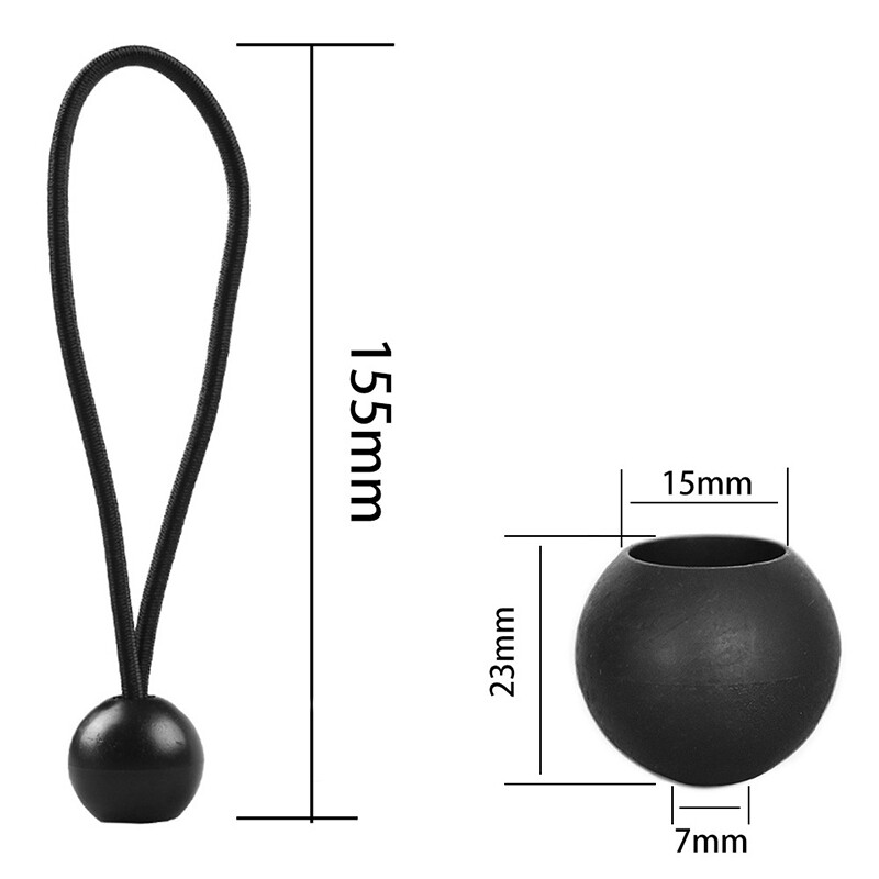 10GB Black Ball Bungee Pack Shock Elastīga kaklasaites cilpas auklas stiprinājums Piekabes virves Sprādzes Mugursomas piederumi Āra rīks