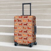 Husă valiză Teckel din desene animate Câine colorat Călătorie Vacanță Elastică Accesorii pentru bagaje Protecție