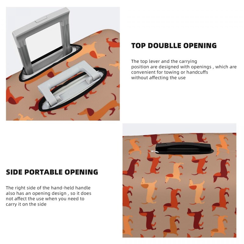 Husă valiză Teckel din desene animate Câine colorat Călătorie Vacanță Elastică Accesorii pentru bagaje Protecție