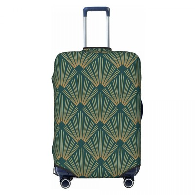 Rombi Spiral Model Husă Valisă Art Deco Verde Geometrică Protecție Afaceri Zbor Materiale practice pentru bagaje