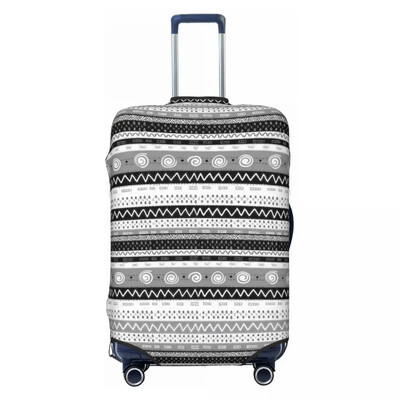 Husă pentru valiză cu buline în dungi de epocă, alb-negru, cu protecție practică pentru călătorii, pentru vacanta