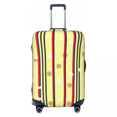 Husă pentru valiză cu buline în dungi de epocă, alb-negru, cu protecție practică pentru călătorii, pentru vacanta