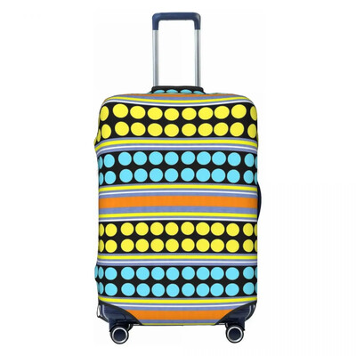 Husă pentru valiză cu buline în dungi de epocă, alb-negru, cu protecție practică pentru călătorii, pentru vacanta