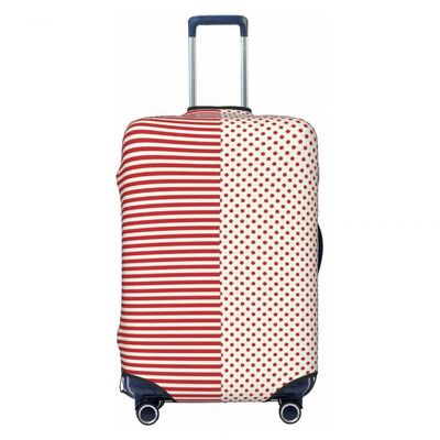 Husă pentru valiză cu buline în dungi de epocă, alb-negru, cu protecție practică pentru călătorii, pentru vacanta