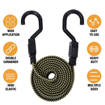 Ελαστικά κορδόνια Bungees με Hook Heavy Duty Luggage Bungee Strap Αντιολισθητικό επίπεδο ελαστικό σχοινί για μοτοσικλέτες Movin