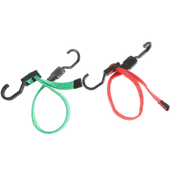 2 τεμ. Hook Baggage Rope Flat Bungee Cords with Hooks Elastic Heavy 5000X420X300CM Cargo Straps Carabiner