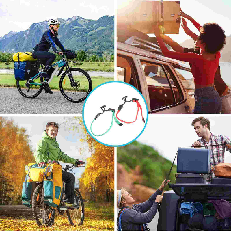 2 gab. āķa bagāžas virve Plakanas gumijas auklas ar āķiem Elastīgas smagas 5000X420X300CM kravas siksnas, karabīne