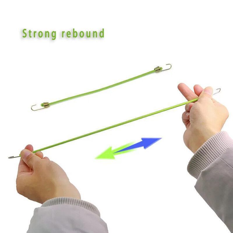 Coardă rezistentă Snururi elastice elastice Snur pentru bagaje Ciclism pentru copii Cureaua de tragere extensibilă Cârlige Articol fix InstrumentNegru verde 10 inchi