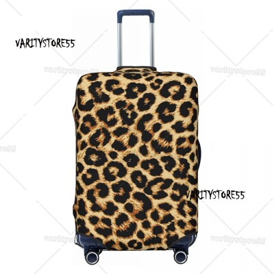 Husă personalizată pentru bagaje de călătorie cu imprimeu leopard, husă elastică pentru valiză din piele de animal, pentru 18-32 inci