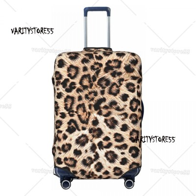 Husă personalizată pentru bagaje de călătorie cu imprimeu leopard, husă elastică pentru valiză din piele de animal, pentru 18-32 inci