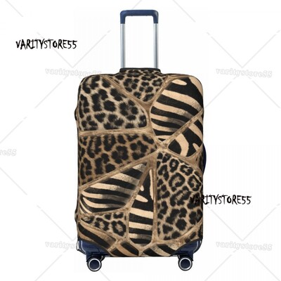 Husă personalizată pentru bagaje de călătorie cu imprimeu leopard, husă elastică pentru valiză din piele de animal, pentru 18-32 inci