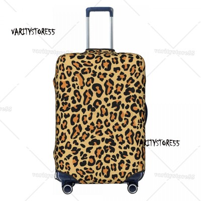 Husă personalizată pentru bagaje de călătorie cu imprimeu leopard, husă elastică pentru valiză din piele de animal, pentru 18-32 inci