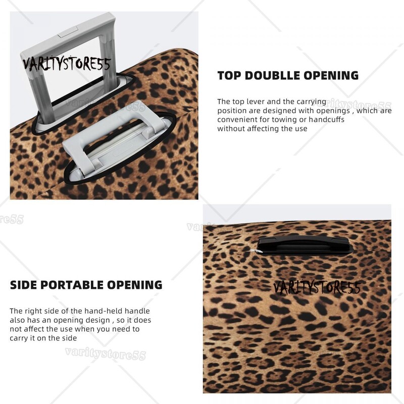 Husă personalizată pentru bagaje de călătorie cu imprimeu leopard, husă elastică pentru valiză din piele de animal, pentru 18-32 inci