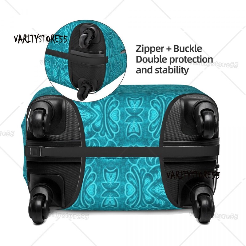 Huse de bagaje personalizate, amuzante, turcoaz, cu aspect texturat