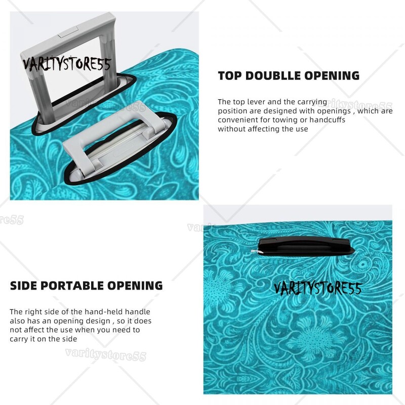 Huse de bagaje personalizate, amuzante, turcoaz, cu aspect texturat