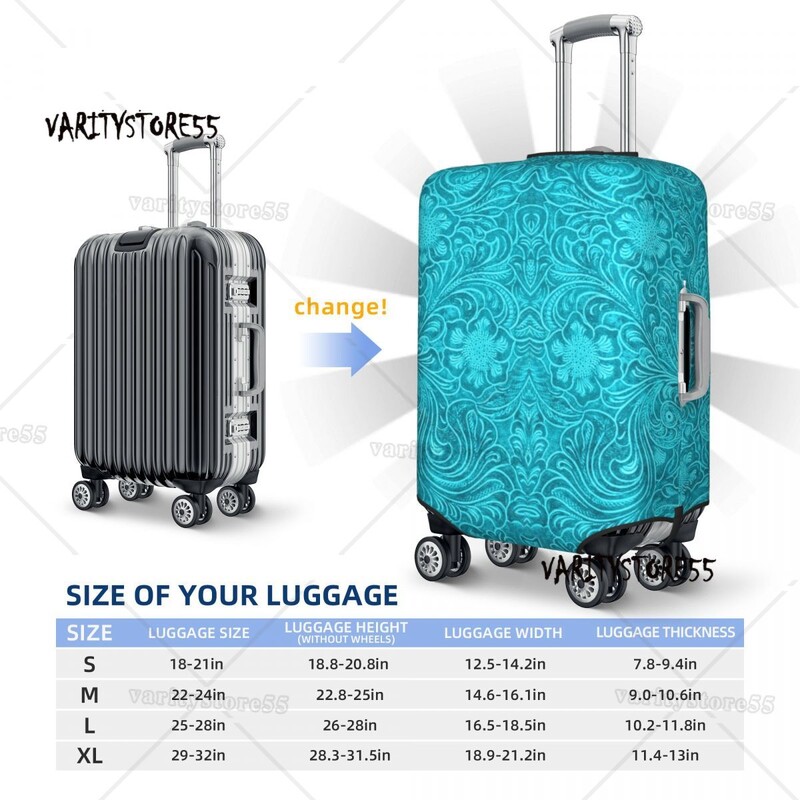 Huse de bagaje personalizate, amuzante, turcoaz, cu aspect texturat