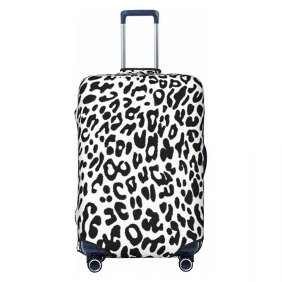 Custom Leopard And Zebra Ethnic Tribal Geometric Orliments Κάλυμμα αποσκευών ταξιδιού Ελαστικό κάλυμμα βαλίτσας από δέρμα ζώων