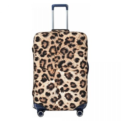 Custom Leopard And Zebra Ethnic Tribal Geometric Orliments Κάλυμμα αποσκευών ταξιδιού Ελαστικό κάλυμμα βαλίτσας από δέρμα ζώων