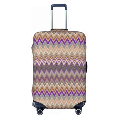 Custom Leopard And Zebra Ethnic Tribal Geometric Orliments Κάλυμμα αποσκευών ταξιδιού Ελαστικό κάλυμμα βαλίτσας από δέρμα ζώων