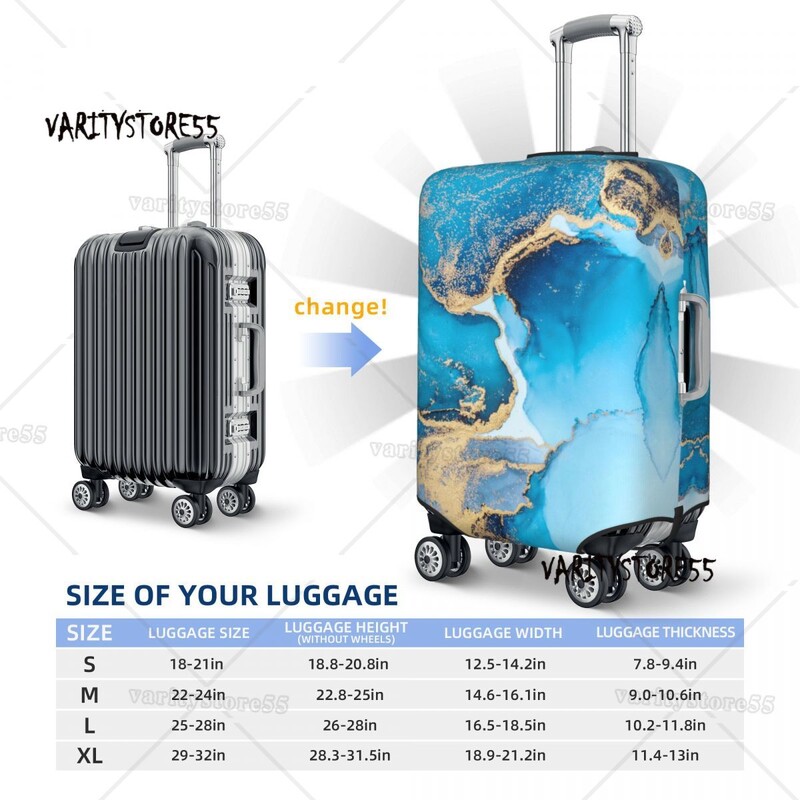 Personalizat de lux albastru abstract texturi marmură model husă protectoare pentru bagaje elastice valiză de călătorie