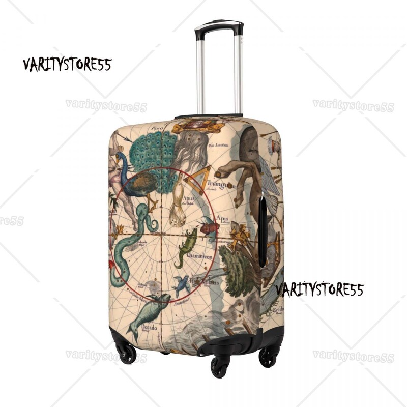Zvaigznāju diagrammas drukāšana Bagāžas aizsargājošie putekļu pārsegi Elastīgi ūdensnecaurlaidīgi 18-32 collu čemodāna pārsega ceļojumu piederumi