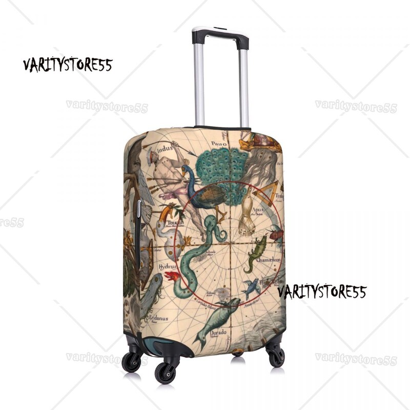 Zvaigznāju diagrammas drukāšana Bagāžas aizsargājošie putekļu pārsegi Elastīgi ūdensnecaurlaidīgi 18-32 collu čemodāna pārsega ceļojumu piederumi