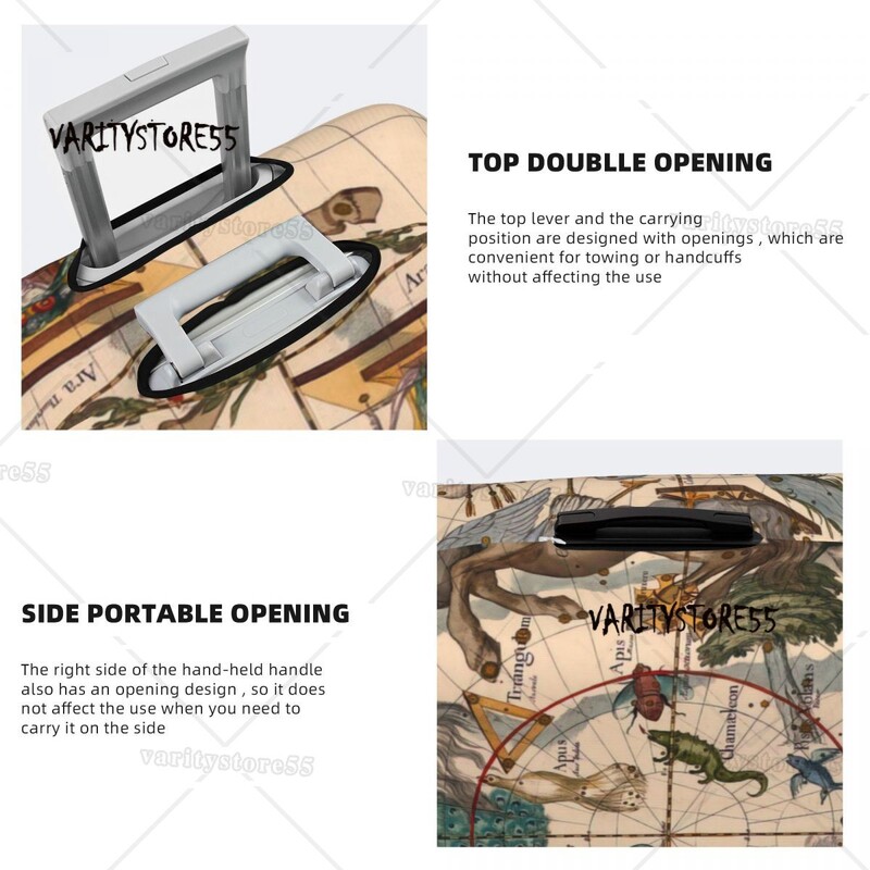 Zvaigznāju diagrammas drukāšana Bagāžas aizsargājošie putekļu pārsegi Elastīgi ūdensnecaurlaidīgi 18-32 collu čemodāna pārsega ceļojumu piederumi