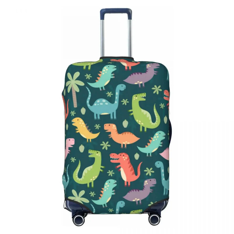 Husă drăguț pentru valiză cu dinozauri colorate Tyrannosaurus Rex Dinozaur Capri Vacanță de afaceri Distracție Accesorii pentru bagaje Protector