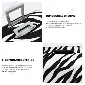 Κάλυμμα βαλίτσας σχεδίασης Zebra Black and White Stripes Cruise Trip Protector Πρακτικά προμήθειες αποσκευών για διακοπές