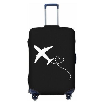 Avion personalizat inimă zbor avion cadou husă pentru bagaje valiză de călătorie elastică huse de protecție se potrivește 18-32 inch