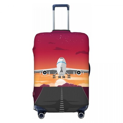 Avion personalizat inimă zbor avion cadou husă pentru bagaje valiză de călătorie elastică huse de protecție se potrivește 18-32 inch