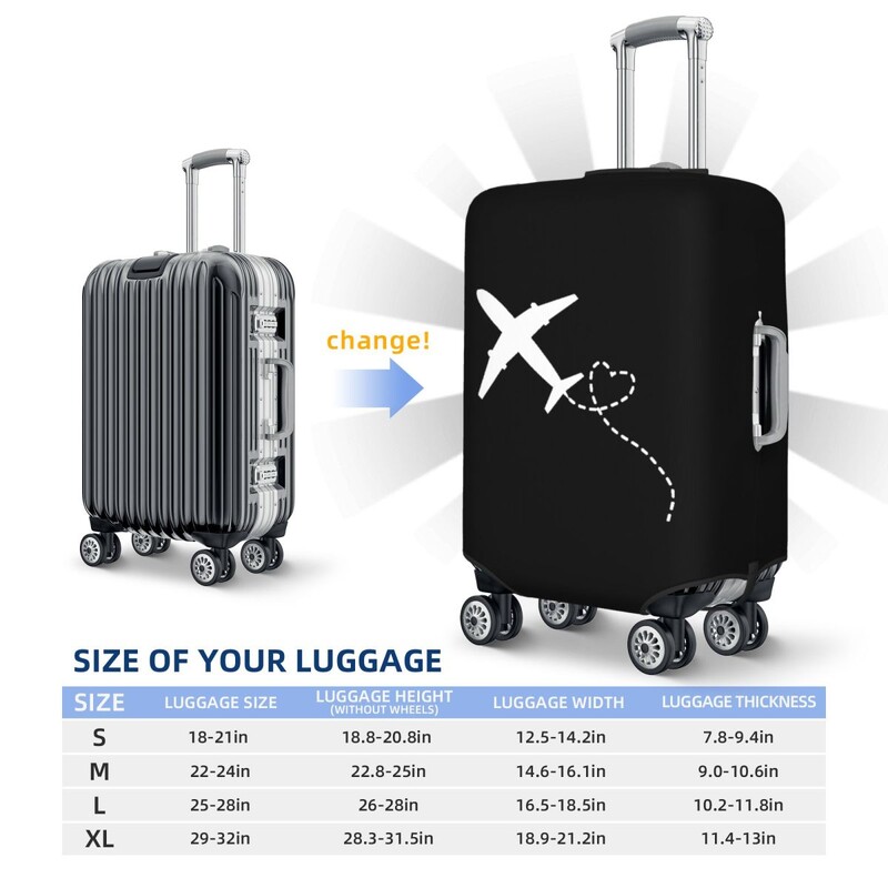 Avion personalizat inimă zbor avion cadou husă pentru bagaje valiză de călătorie elastică huse de protecție se potrivește 18-32 inch