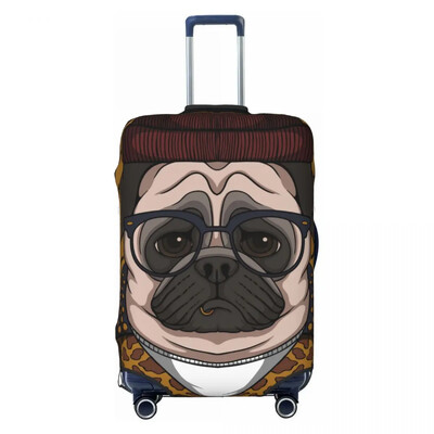 Κάλυμμα βαλίτσας γκράφιτι μόδας Pug Dog Cartoon Πρακτική προστασία ταξιδιού Αξεσουάρ αποσκευών Διακοπές
