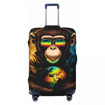 Monkey Print Suitcase Cover A Beautiful Fun Business Protector Προμήθειες αποσκευών για διακοπές