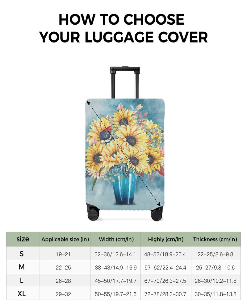 Ulje na platnu Tekstura Suncokreti Vaze Zaštitna navlaka za prtljagu Putni dodaci Kofer Elastična torbica za zaštitu od prašine Zaštitni rukav
