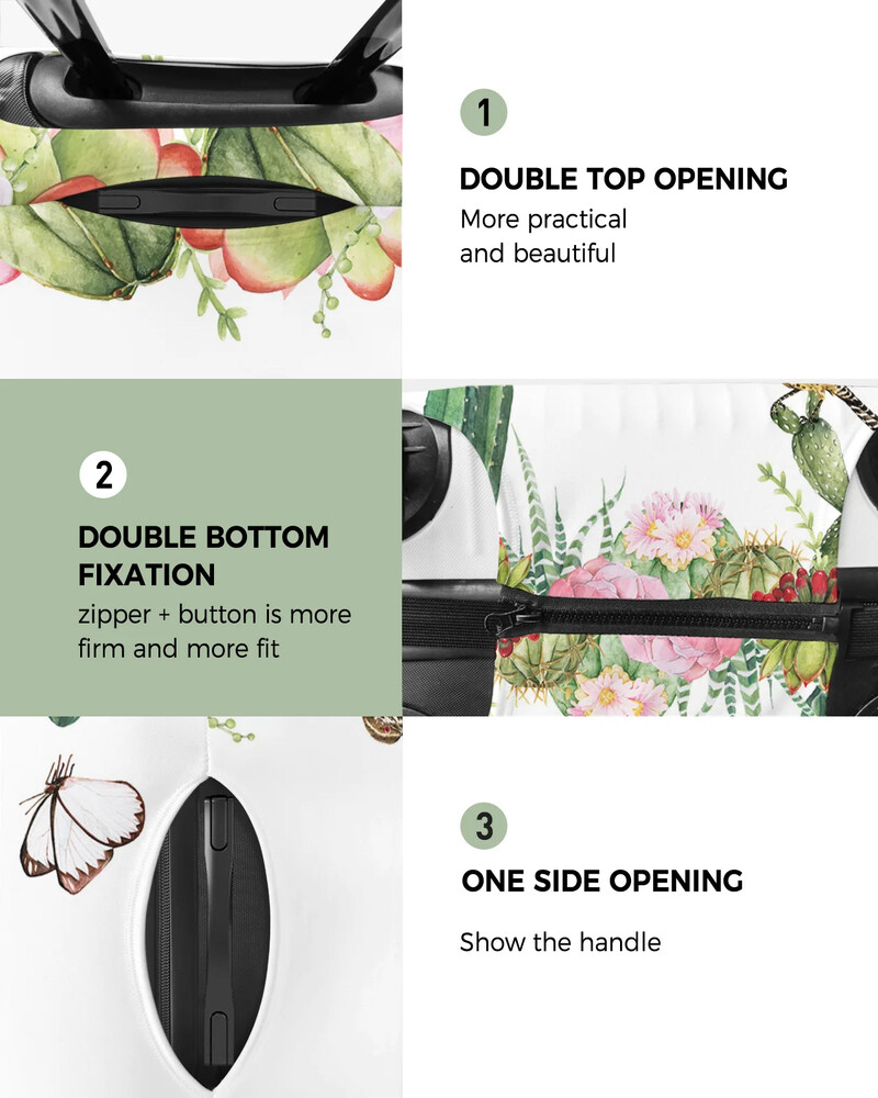 Floare de pasăre Husă de protecție pentru bagaje alb suculent Accesorii de călătorie Valisă Husă elastică pentru praf Husă de protecție