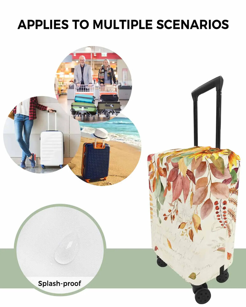 Pateicības dienas rudens eikalipta saulespuķu augu aizsargapvalks ceļojumu piederumiem čemodāns, elastīgs putekļu futrālis, aizsargājošs uzmava