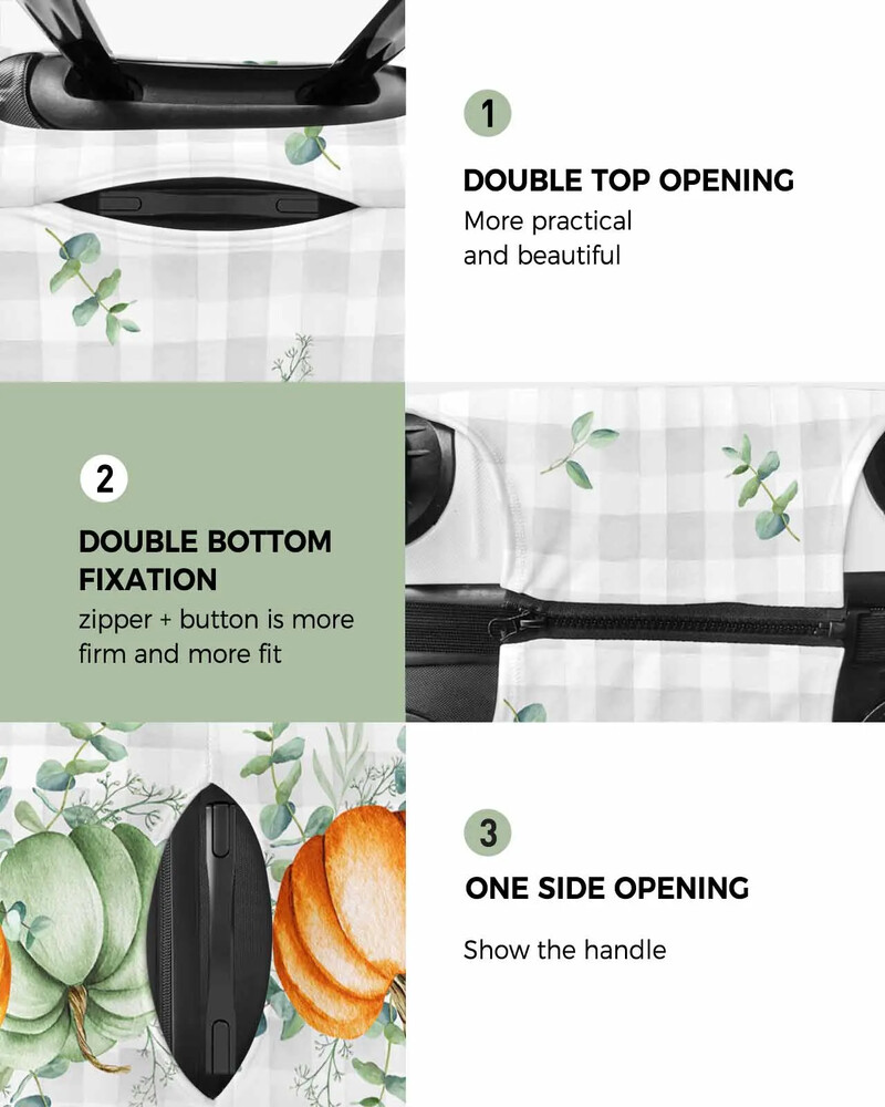 Ziua Recunoștinței Frunze de eucalipt Grilă gri Husă de protecție pentru accesorii de călătorie Valisă Husă elastică pentru praf Manșon de protecție