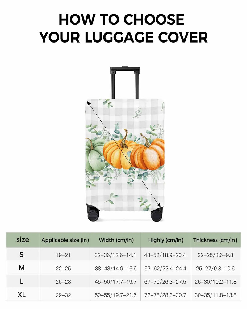 Ziua Recunoștinței Frunze de eucalipt Grilă gri Husă de protecție pentru accesorii de călătorie Valisă Husă elastică pentru praf Manșon de protecție