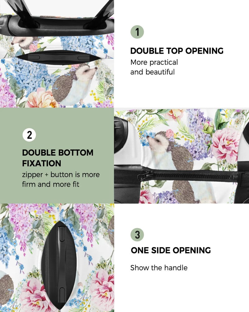 Husă de protecție pentru bagaje de călătorie cu flori de arici pentru accesorii de călătorie de 18-32 inci Valisă elastică pentru praf Husă de protecție