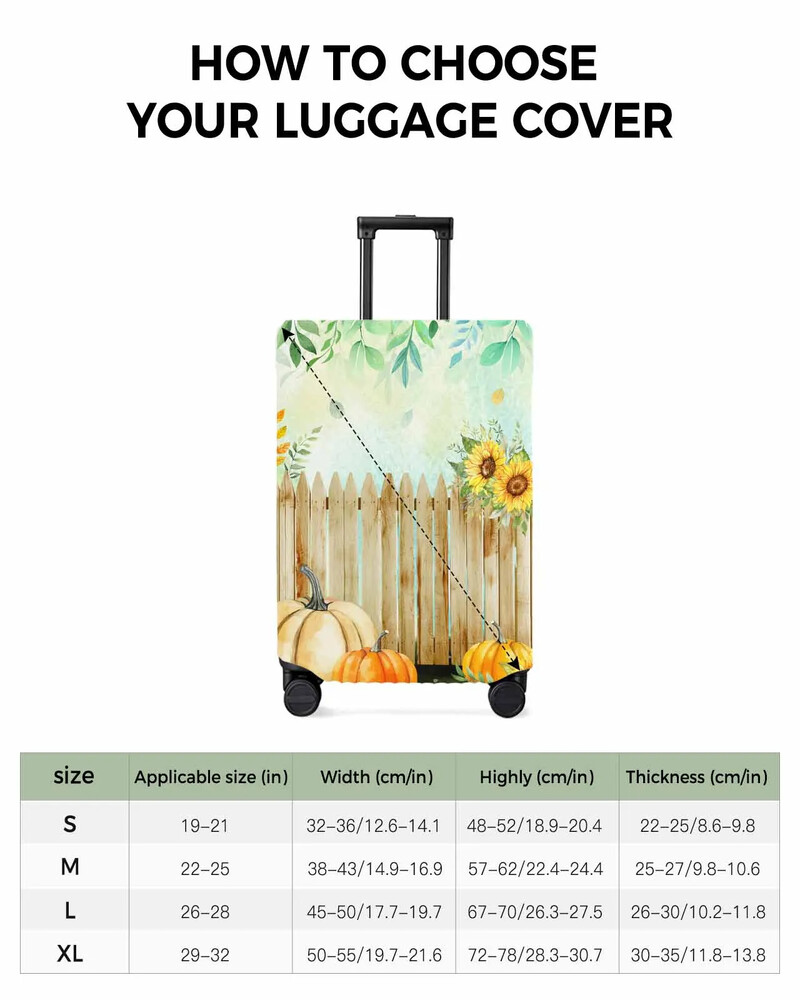 Pateicības dienas augu žogs saulespuķu ķirbju aizsargapvalks ceļojumu piederumiem čemodāns, elastīgs putekļu futrālis, aizsargājošs uzmava
