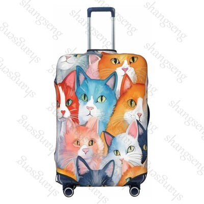Jauka sejas kaķa raksts Ceļojumu bagāžas pārsegs Elastīgs čemodāns Ratiņu aizsargapvalks putekļu pārsegs Čemodāna futrālis 18-32" bagāžai