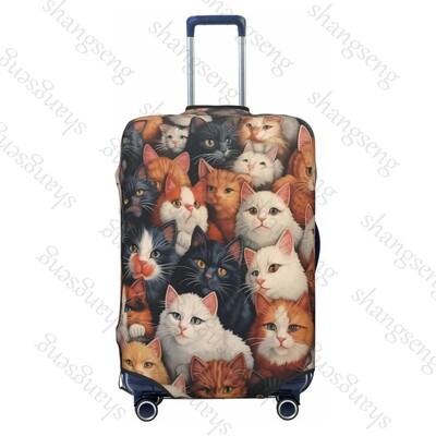 Jauka sejas kaķa raksts Ceļojumu bagāžas pārsegs Elastīgs čemodāns Ratiņu aizsargapvalks putekļu pārsegs Čemodāna futrālis 18-32" bagāžai