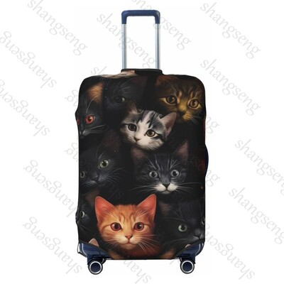 Jauka sejas kaķa raksts Ceļojumu bagāžas pārsegs Elastīgs čemodāns Ratiņu aizsargapvalks putekļu pārsegs Čemodāna futrālis 18-32" bagāžai