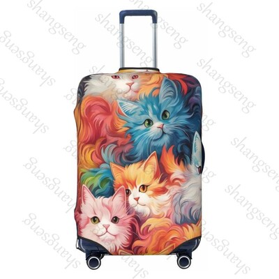 Jauka sejas kaķa raksts Ceļojumu bagāžas pārsegs Elastīgs čemodāns Ratiņu aizsargapvalks putekļu pārsegs Čemodāna futrālis 18-32" bagāžai